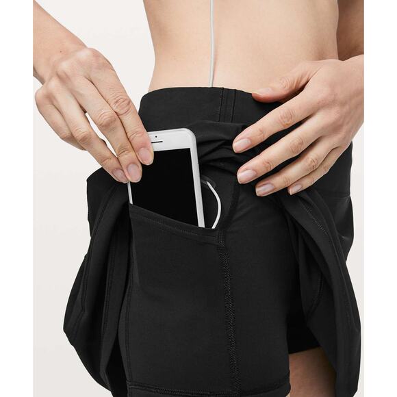 Lululemon Pace Rival Skirt + Shorts Skort 4-way Stretch Pocket Black Size 4 - Picture 8 of 12